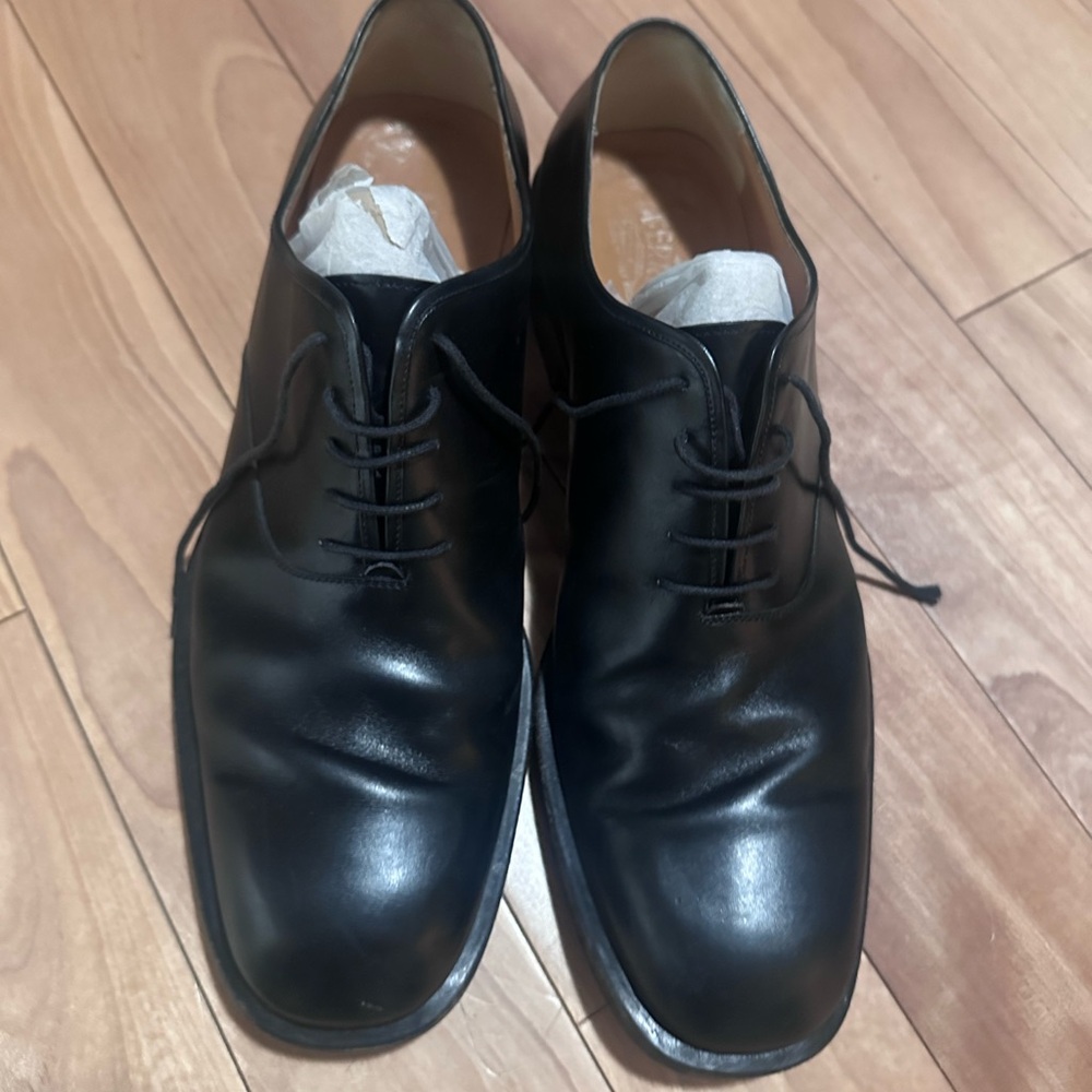 Salvatore Ferragamo Black Leather Oxfords